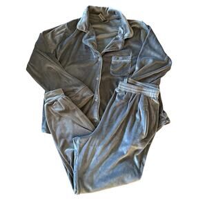 Skims Velour Gray Pajama Set‎ Gray Size XL Top And Size Large Jogger Bottoms